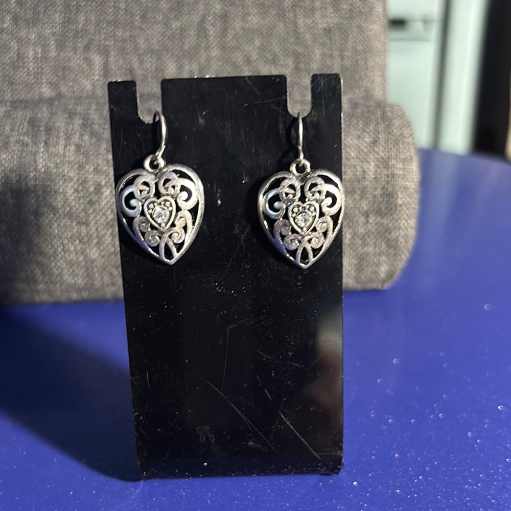Elegant Silver Heart Earrings
